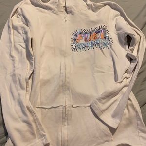 White zippered hoodie